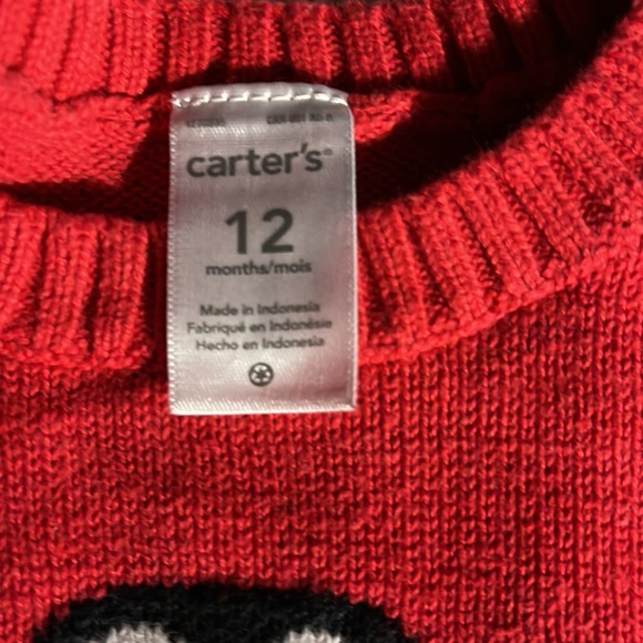 Red White and black penguin sweater 12 months long sleeve Christmas sweater - Picture 5 of 5